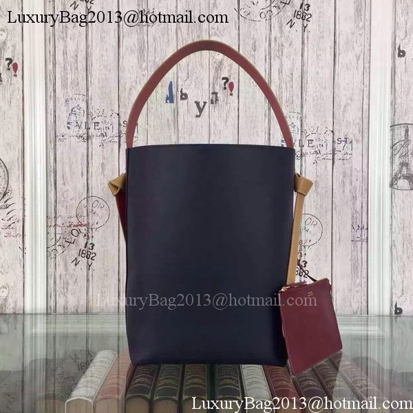 CELINE Twisted Cabas Bag C16211 Burgundy&Black