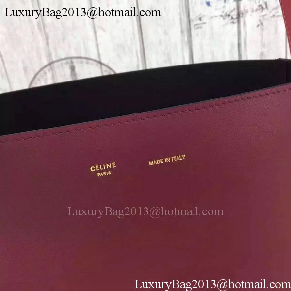 CELINE Twisted Cabas Bag C16211 Burgundy&Black