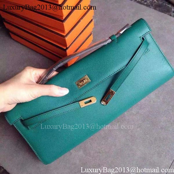 Hermes Kelly 31cm Clutch Original Leather KL31 Deep Green