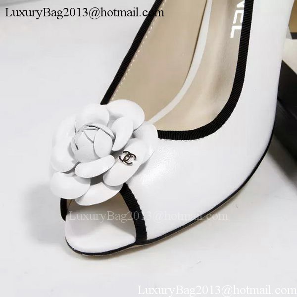 Chanel Pump Sheepskin Leather CH1673 White