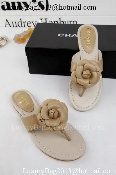 Chanel Thong Sandal Leather CH1666 Apricot