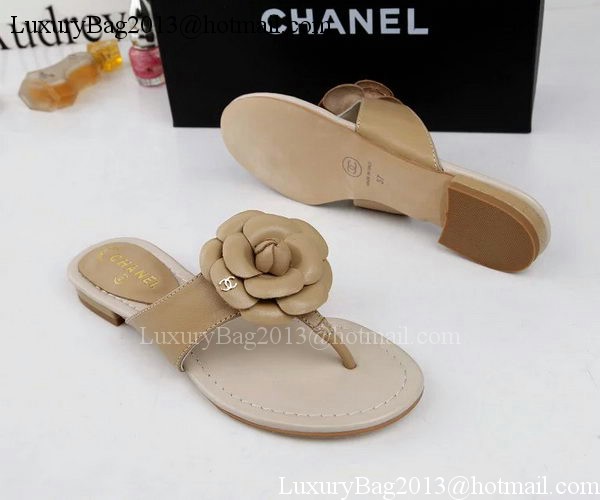 Chanel Thong Sandal Leather CH1666 Apricot