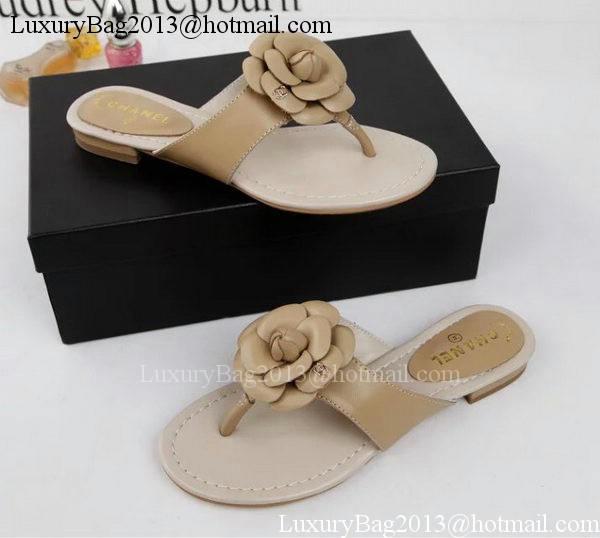 Chanel Thong Sandal Leather CH1666 Apricot