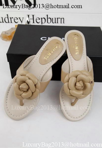 Chanel Thong Sandal Leather CH1666 Apricot