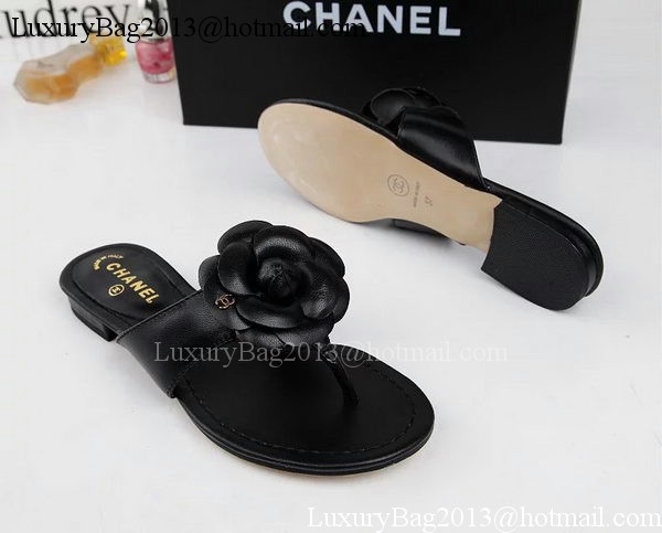 Chanel Thong Sandal Leather CH1666 Black