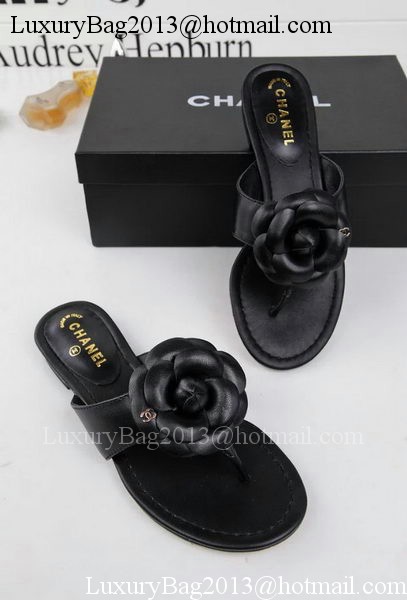 Chanel Thong Sandal Leather CH1666 Black