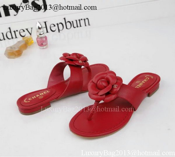 Chanel Thong Sandal Leather CH1666 Red