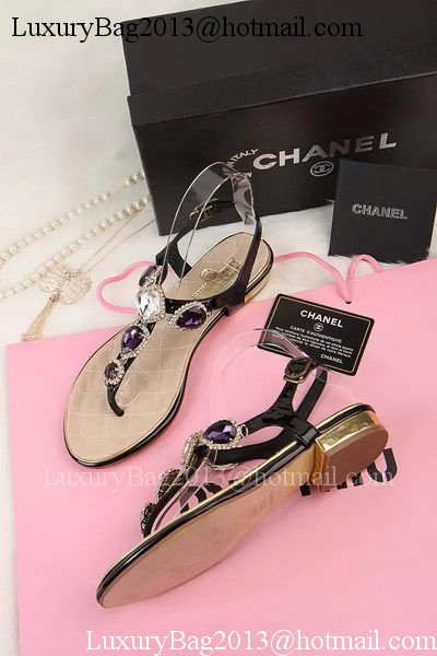 Chanel Thong Sandal Leather CH1680 Black