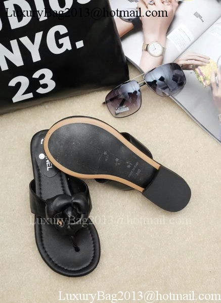 Chanel Thong Sandal Leather CH1684 Black