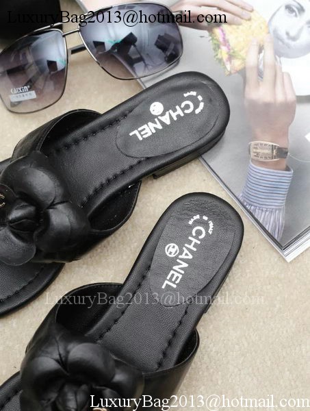 Chanel Thong Sandal Leather CH1684 Black