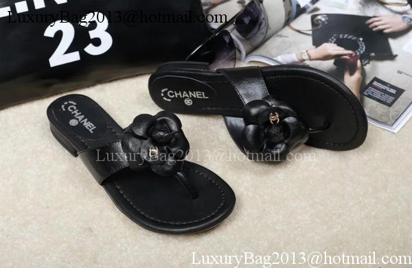 Chanel Thong Sandal Leather CH1684 Black