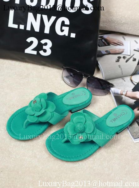 Chanel Thong Sandal Leather CH1684 Green