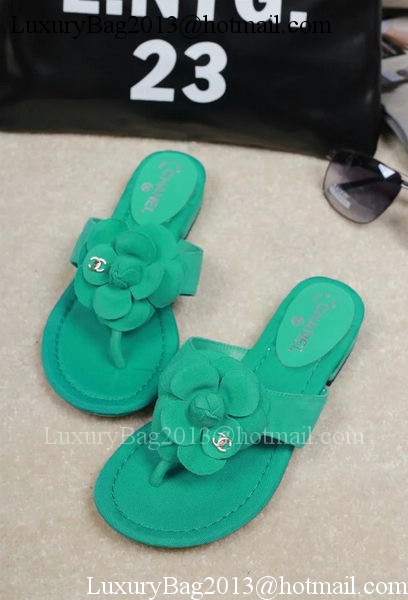 Chanel Thong Sandal Leather CH1684 Green