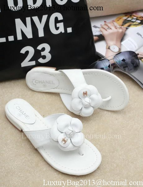 Chanel Thong Sandal Leather CH1684 White