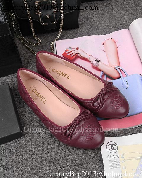 Chanel Ballerina Flat CH1705 Burgundy