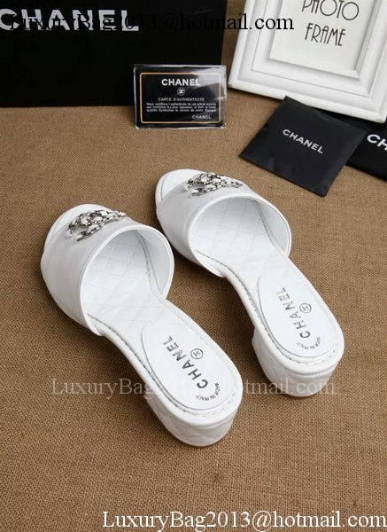 Chanel Slipper Leatehr CH1710 White