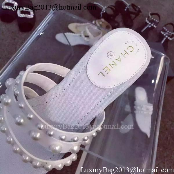 Chanel Thong Sandal CH1703 White