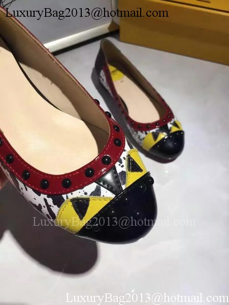 Fendi Leather Ballerina FD122 Burgundy