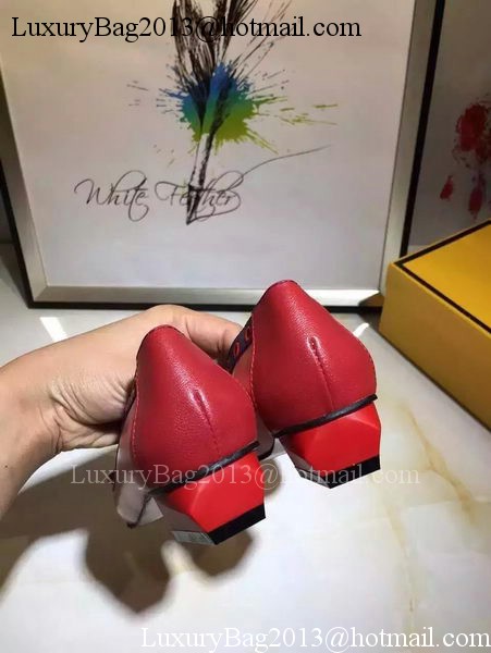 Fendi Leather Ballerina FD125 Red