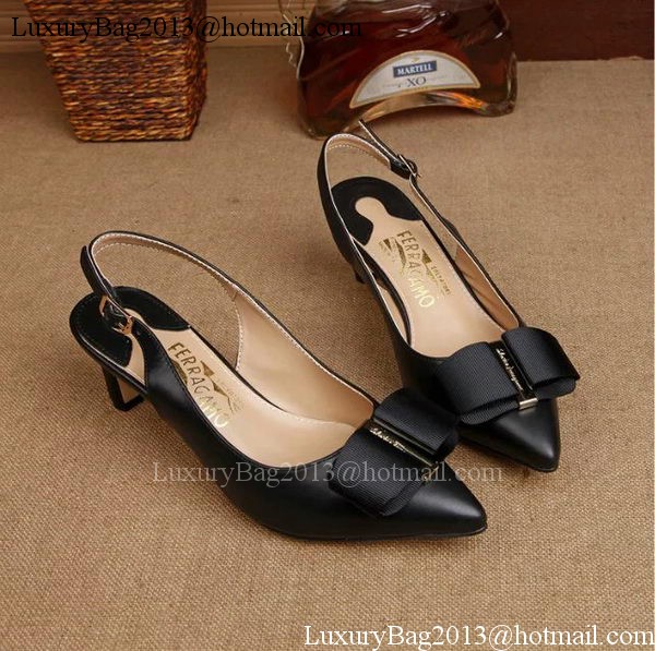 Ferragamo 50mm Pump Leather FL893 Black