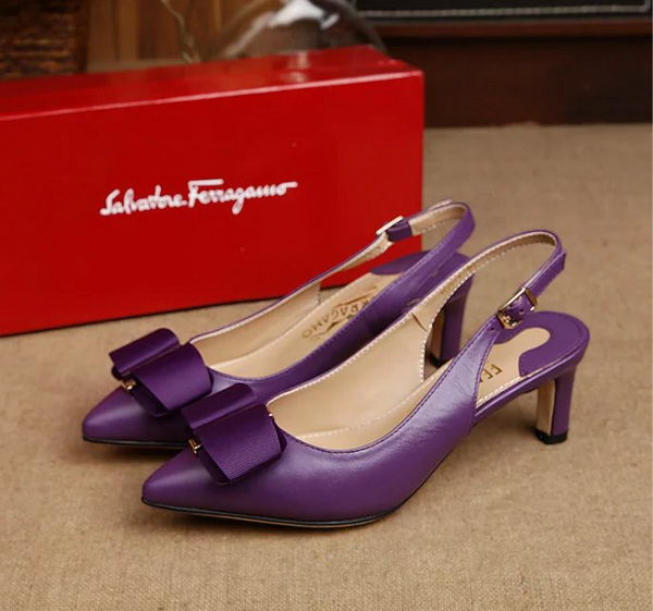 Ferragamo 50mm Pump Leather FL893 Purple