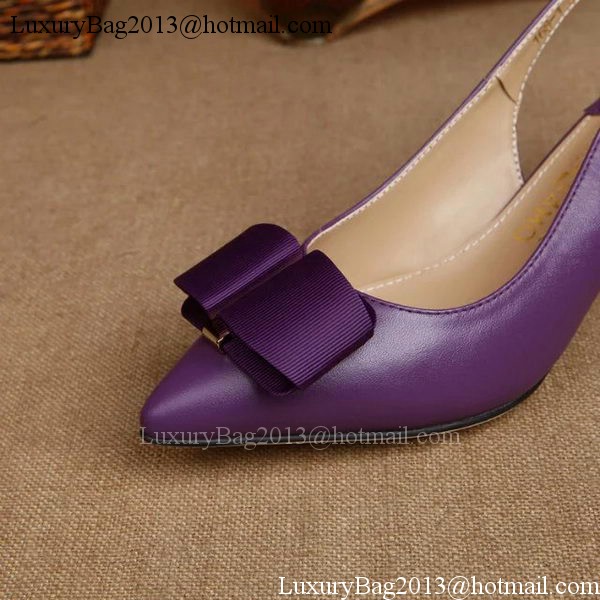 Ferragamo 50mm Pump Leather FL893 Purple