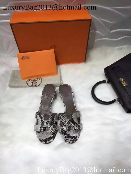 Hermes Slippers Leather HO669 Grey