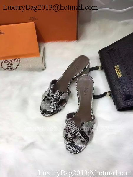 Hermes Slippers Leather HO669 Grey