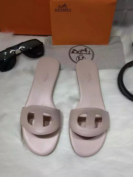 Hermes Slippers Leather HO675 Apricot