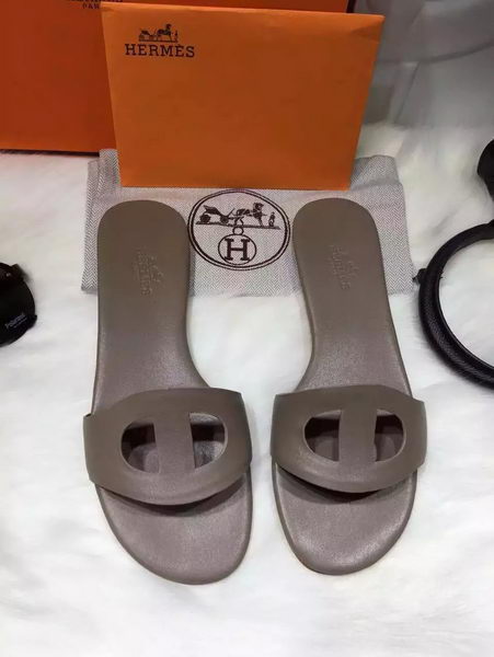 Hermes Slippers Leather HO675 Grey