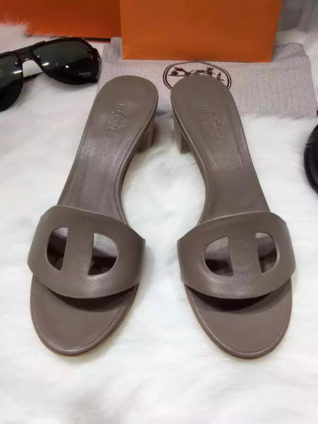 Hermes Slippers Leather HO681 Grey