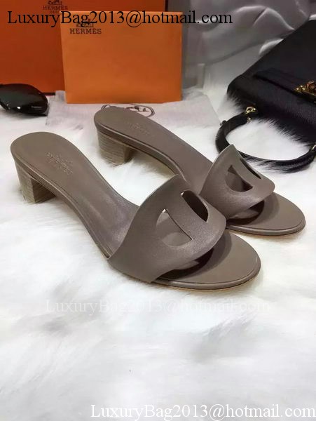 Hermes Slippers Leather HO681 Grey