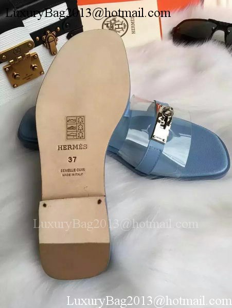 Hermes Slippers Leather HO687 Blue