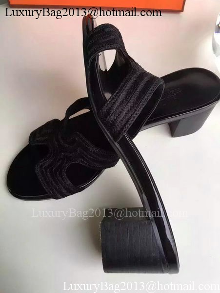 Hermes Slippers Leather HO703 Black