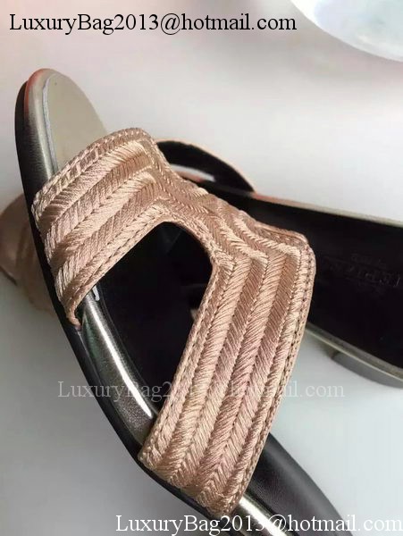 Hermes Slippers Leather HO703 Gold