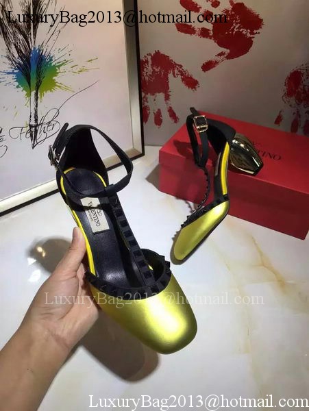 Valentino 70mm Leather Pump VT799 Gold