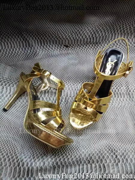 Yves Saint Laurent 20mm Platform 130mm Sandal YSL304 Gold