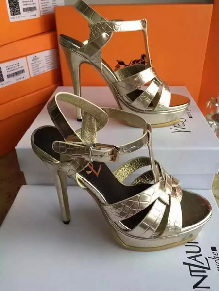 Yves Saint Laurent 20mm Platform 130mm Sandal YSL305 Gold