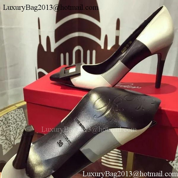 Roger Vivier Leather 90mm Pump RV323 White&Black