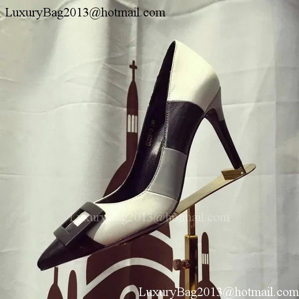 Roger Vivier Leather 90mm Pump RV323 White&Black