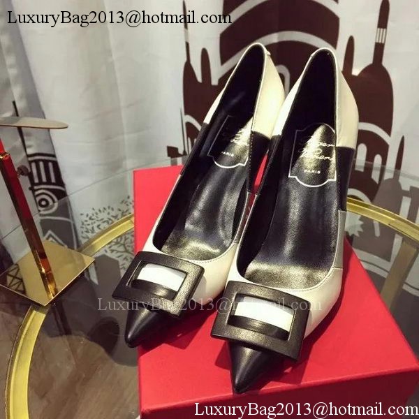 Roger Vivier Leather 90mm Pump RV323 White&Black