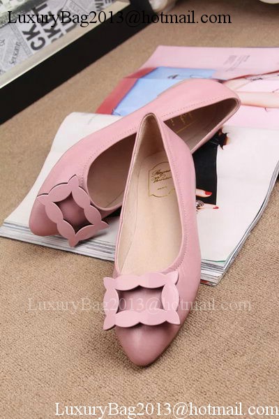 Roger Vivier Leather Ballerina Shoe RV319 Pink