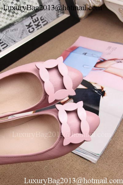 Roger Vivier Leather Ballerina Shoe RV319 Pink