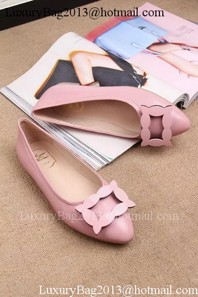 Roger Vivier Leather Ballerina Shoe RV319 Pink