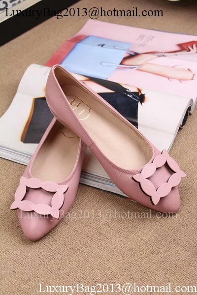 Roger Vivier Leather Ballerina Shoe RV319 Pink