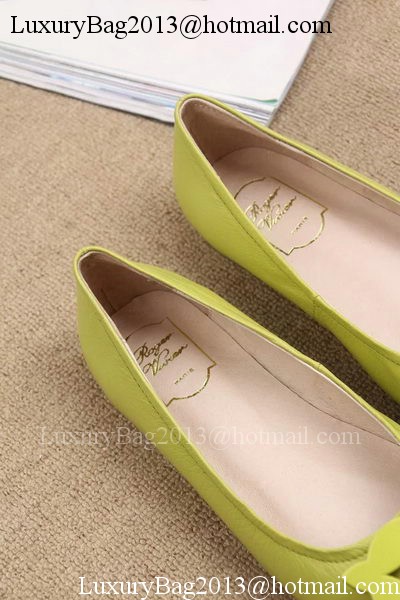 Roger Vivier Leather Ballerina Shoe RV319 Yellow