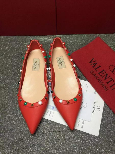 Valentino Leather Ballerina VT815 Red