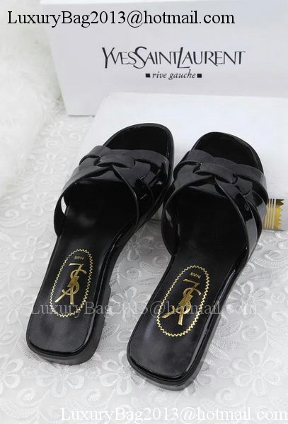 Yves Saint Laurent Patent Leather Slipper YSL287 Black