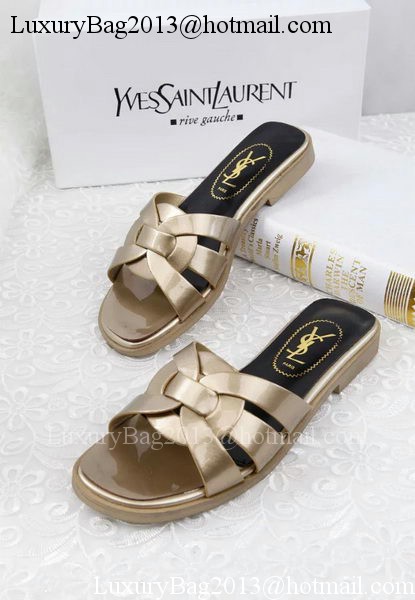 Yves Saint Laurent Patent Leather Slipper YSL287 Gold