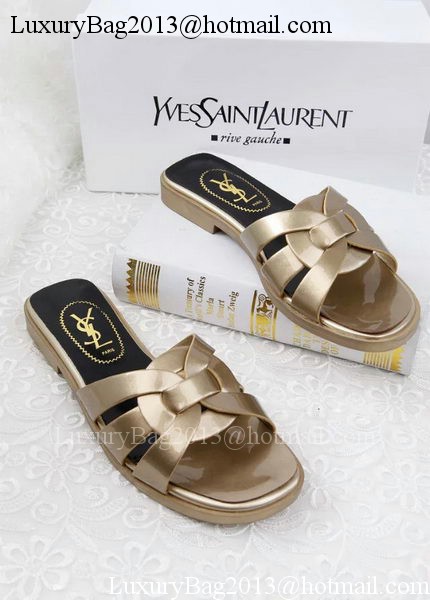 Yves Saint Laurent Patent Leather Slipper YSL287 Gold